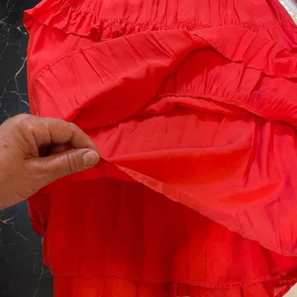 & Other Stories Los Angeles Atelier Women's Red A-Line Midi Skirt Lined Size 12 - Picture 9 of 11